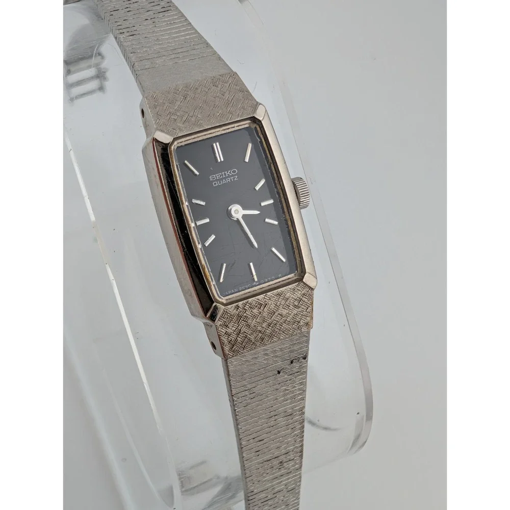 Vintage Seiko Watch Women 13mm Case Silver 6.75